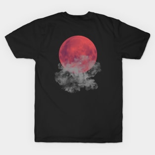 Red moon with clouds T-Shirt